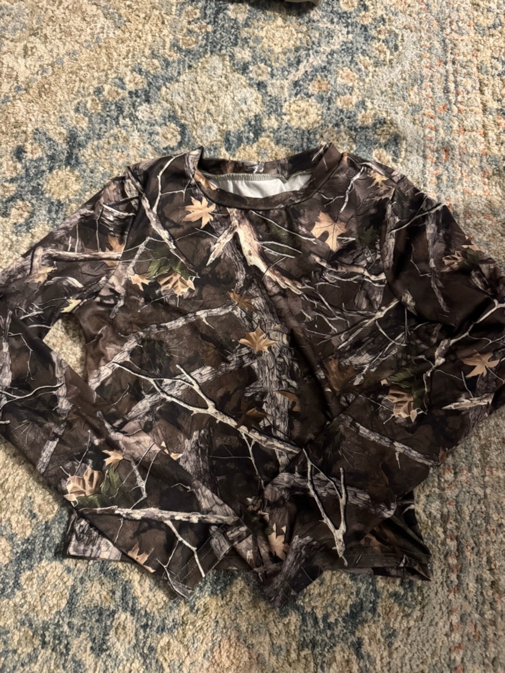 Camo Print Long Sleeve Tee - Brown/Green